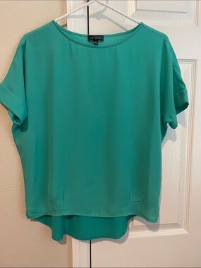 The Limited Women’s Teal Short-Sleeve Boxy Blouse